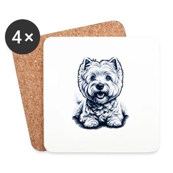 West Highland White Terrier - Coasters (set of 4) - white - Front