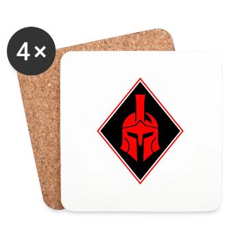 Spartaner Helm Logo Gladiator - Untersetzer (4er-Set) - Weiß - Vorne