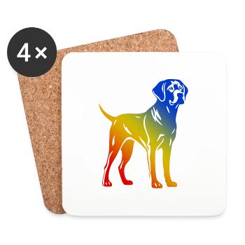 Labrador Dog Colorful - Coasters (set of 4) - white - Front