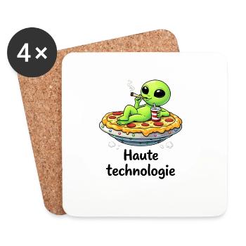 Haute technologie – Alien relax et humour décalé - Dessous de verre (lot de 4) - blanc - Devant