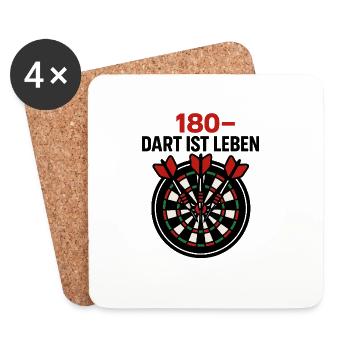 180 Dart Herzboard - Untersetzer (4er-Set) - Weiß - Vorne