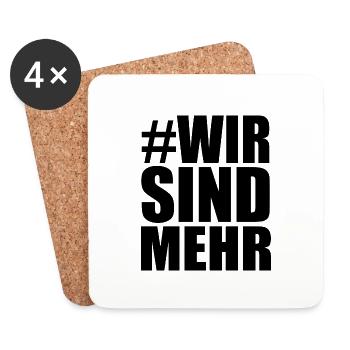 WIR SIND MEHR - Untersetzer (4er-Set) - Weiß - Vorne