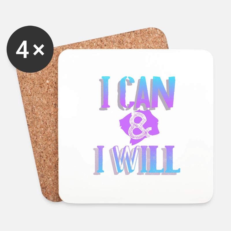 I Can & I Will - Untersetzer (4er-Set) - Weiß