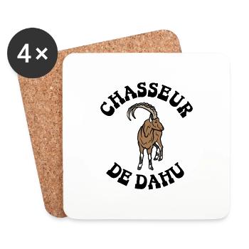chasseur de dahu - Dessous de verre (lot de 4) - blanc - Devant