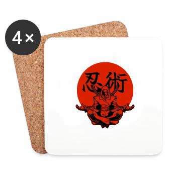 Ninja Ninjutsu Fighter - Coasters (set of 4) - white - Front