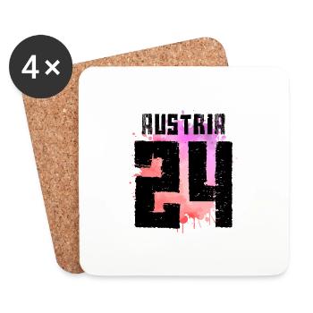 Austria 24 Jersey 2024 Colorful Austria - Coasters (set of 4) - white - Front
