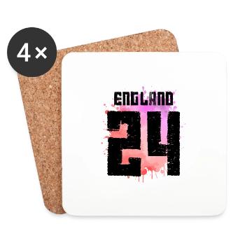 England 24 Trikot 2024 Bunt - Untersetzer (4er-Set) - Weiß - Vorne