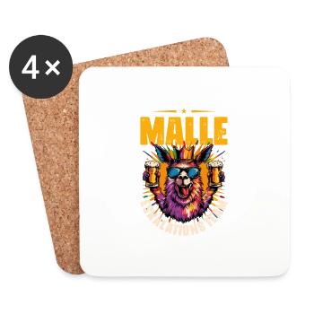 Malle Eskalations Team - Untersetzer (4er-Set) - Weiß - Vorne