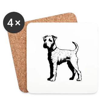Airedale Terrier Hund - Untersetzer (4er-Set) - Weiß - Vorne
