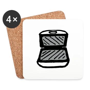 Grill de contact - Dessous de verre (lot de 4) - blanc - Devant