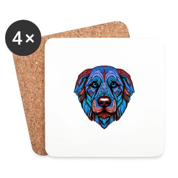 Kangal Dog Portrait Colorful - Coasters (set of 4) - white - Front