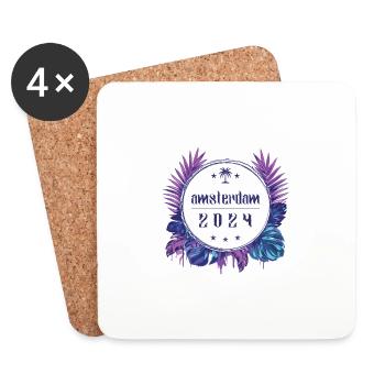 Amsterdam 2024 - Coasters (set of 4) - white - Front