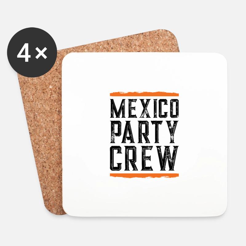 Mexiko Party Crew - Untersetzer (4er-Set) - Weiß