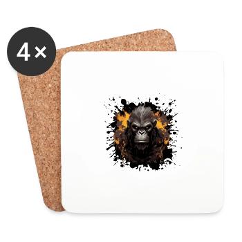 Gorilla Portrait - Coasters (set of 4) - white - Front