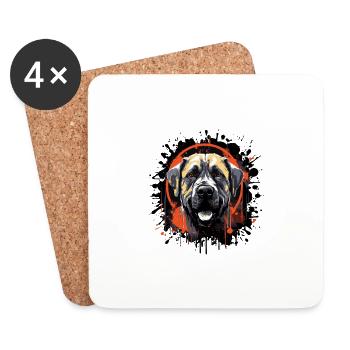 Kangal Hund Porträt - Untersetzer (4er-Set) - Weiß - Vorne