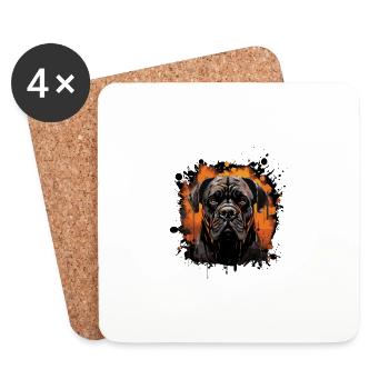Mastiff Dog Portrait - Coasters (set of 4) - white - Front