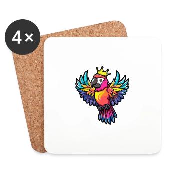 Couronne de bande dessinée Papagai - Dessous de verre (lot de 4) - blanc - Devant