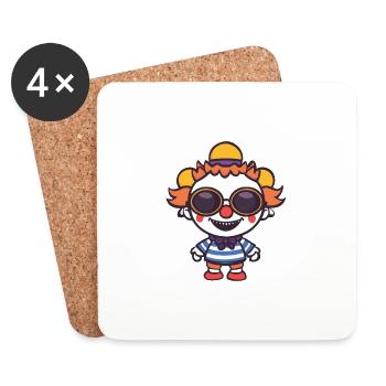 Halloween Clown Cool - Coasters (set of 4) - white - Front