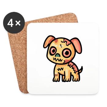 Dog Halloween Comic Zombie - Coasters (set of 4) - white - Front