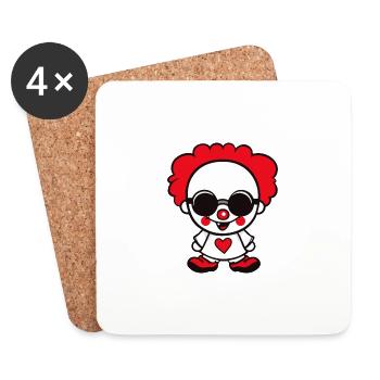 Halloween Clown - Untersetzer (4er-Set) - Weiß - Vorne