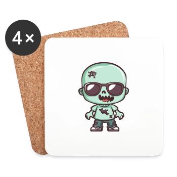 Zombie Halloween - Dessous de verre (lot de 4) - blanc - Devant