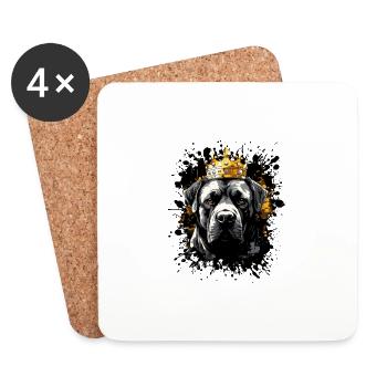 Kangal Dog Head Portrait Crown - Coasters (set of 4) - white - Front