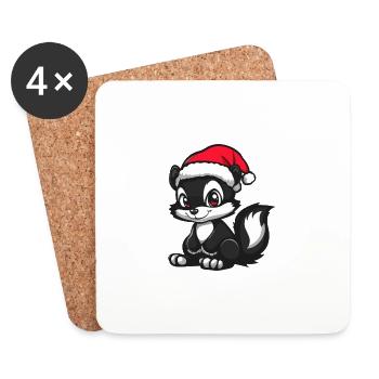 Skunk Noël Noël - Dessous de verre (lot de 4) - blanc - Devant