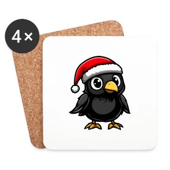 Raven Crow Noël - Dessous de verre (lot de 4) - blanc - Devant