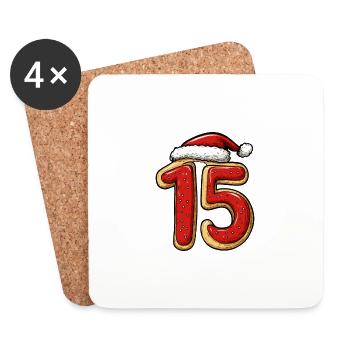 15 Numéro Noël - Dessous de verre (lot de 4) - blanc - Devant