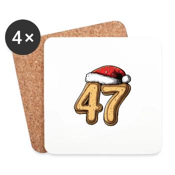 47 Nombre Noël - Dessous de verre (lot de 4) - blanc - Devant