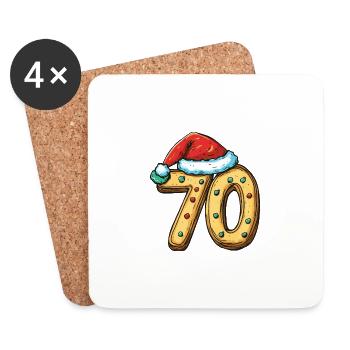 70 Numéro Noël - Dessous de verre (lot de 4) - blanc - Devant