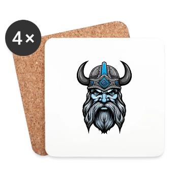 Chef Viking Valhalla Odin - Dessous de verre (lot de 4) - blanc - Devant