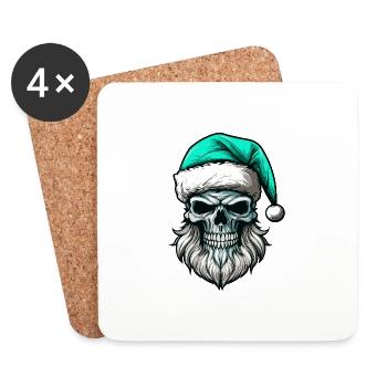 Santa Claus Skull - Coasters (set of 4) - white - Front