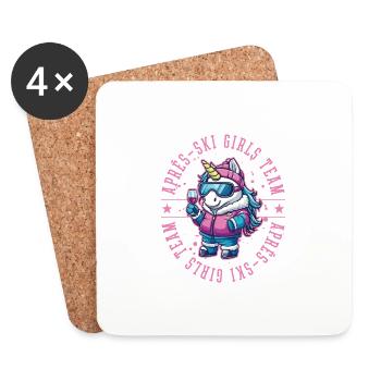 Après-ski Unicorn Girls Team - Dessous de verre (lot de 4) - blanc - Devant