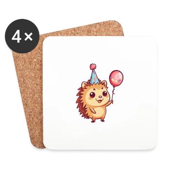 Igel Geburtstag Baby - Untersetzer (4er-Set) - Weiß - Vorne