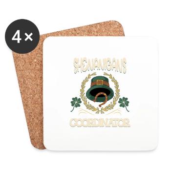 Shenanigans Koordinator St. Patrick's Day 2025 - Untersetzer (4er-Set) - Weiß - Vorne