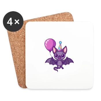 Bat Birthday Baby - Coasters (set of 4) - white - Front