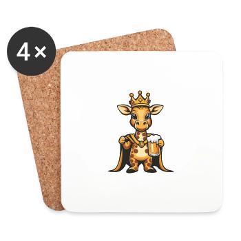 Girafe Bière Drôle - Dessous de verre (lot de 4) - blanc - Devant