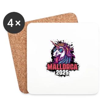Mallorca 2025 Licorne - Dessous de verre (lot de 4) - blanc - Devant