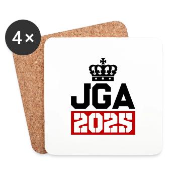 Jga 2025 Enterrement de vie de garçon - Dessous de verre (lot de 4) - blanc - Devant