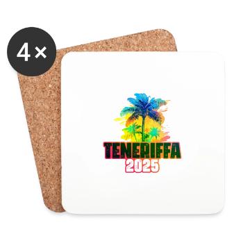 Tenerife 2025 Colorful Palm Trees - Coasters (set of 4) - white - Front