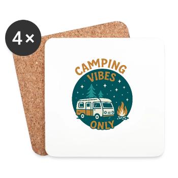 Camping Vibes Only - Leisure Design - Coasters (set of 4) - white - Front