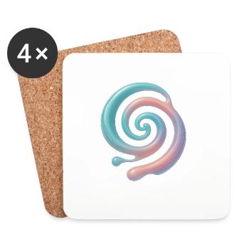 3D Spirale Pastell - Untersetzer (4er-Set) - Weiß - Vorne