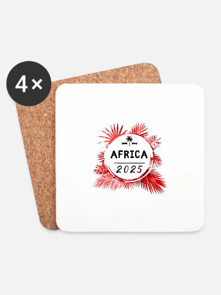 Afrika 2025 Bunt - Untersetzer (4er-Set) - Weiß
