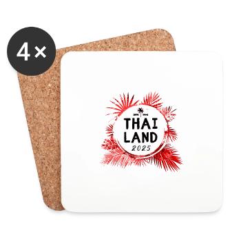 Thailand 2025 Bunt - Untersetzer (4er-Set) - Weiß - Vorne