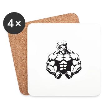 Bodybuilder Fitness - Dessous de verre (lot de 4) - blanc - Devant