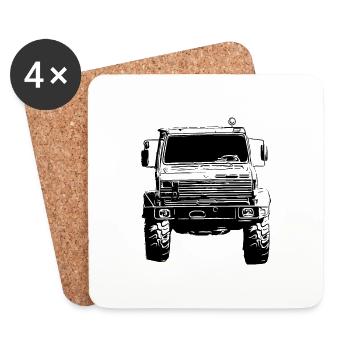 Unimog, commercial vehicle, truck, Unimog 406, tractor - Coasters (set of 4) - white - Front