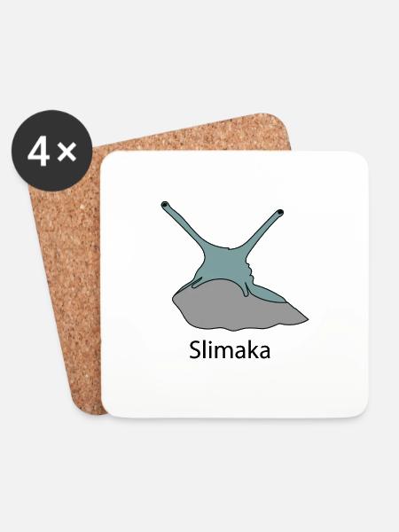 Schnecke - Slimaka - Untersetzer (4er-Set) - Weiß