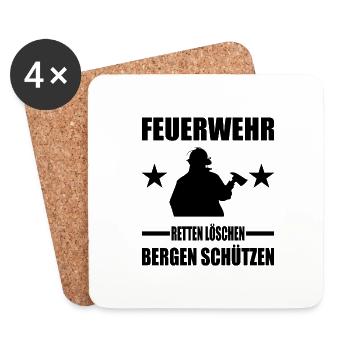 Feuerwehr - Untersetzer (4er-Set) - Weiß - Vorne
