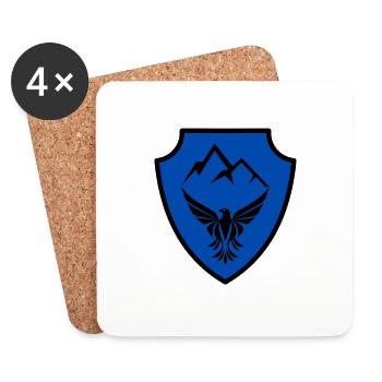 Armoiries bleues - Dessous de verre (lot de 4) - blanc - Devant
